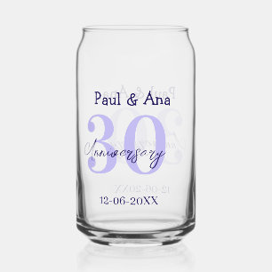 Vaso Con Forma De Lata nombre de letra negrita púrpura 30 aniversario sim