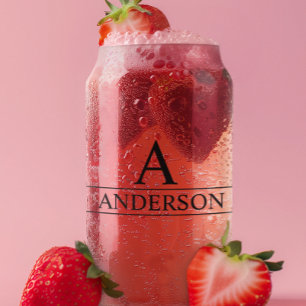 Vaso Con Forma De Lata Nombre de monograma personalizado clásico 