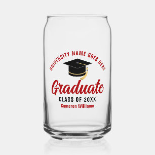 Vaso Con Forma De Lata Nombre del graduado personalizado de la universida