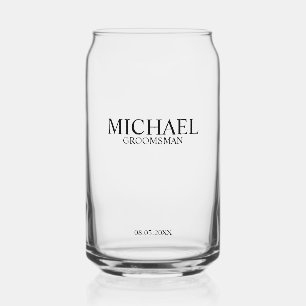 Vaso Con Forma De Lata Nombre del Groomsman personalizado clásico