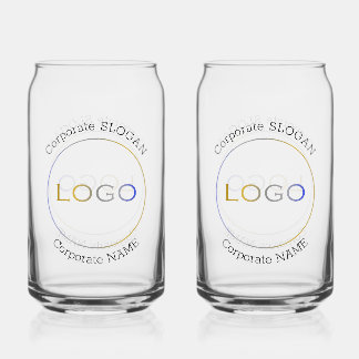Vaso Con Forma De Lata Nombre del logotipo comercial Eslogan Elegante Par