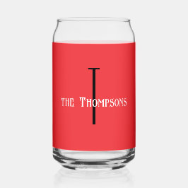 Vaso Con Forma De Lata Nombre inicial | Bebida vibrante roja 16oz