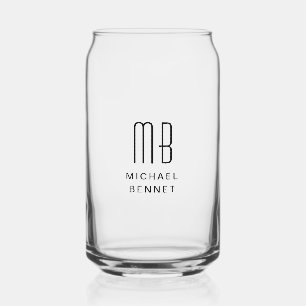 Vaso Con Forma De Lata Nombre Monogramado Moderno