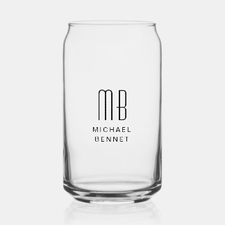 Vaso Con Forma De Lata Nombre Monogramado Moderno