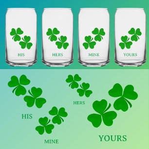 Vaso Con Forma De Lata Nombre personal irlandés del trébol Shamrock