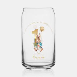 Vaso Con Forma De Lata Nombre personalizado 1º cumpleaños Globo Peter Gra