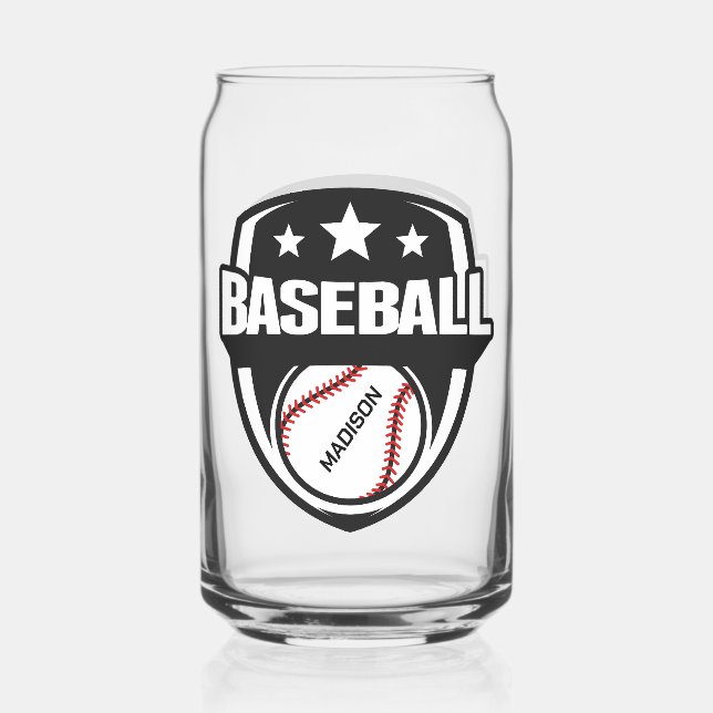 Vaso Con Forma De Lata Nombre personalizado Béisbol (Anverso)
