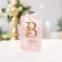 Nombre personalizado Blush rosas rosadas hoja de o