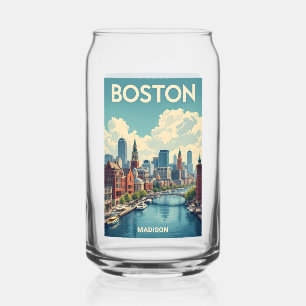 Vaso Con Forma De Lata Nombre personalizado Boston Massachusetts