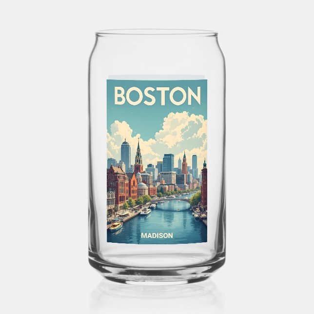 Vaso Con Forma De Lata Nombre personalizado Boston Massachusetts (Anverso)