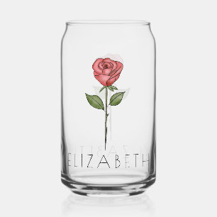 Vaso Con Forma De Lata Nombre personalizado de la flor de ROSA June Birth
