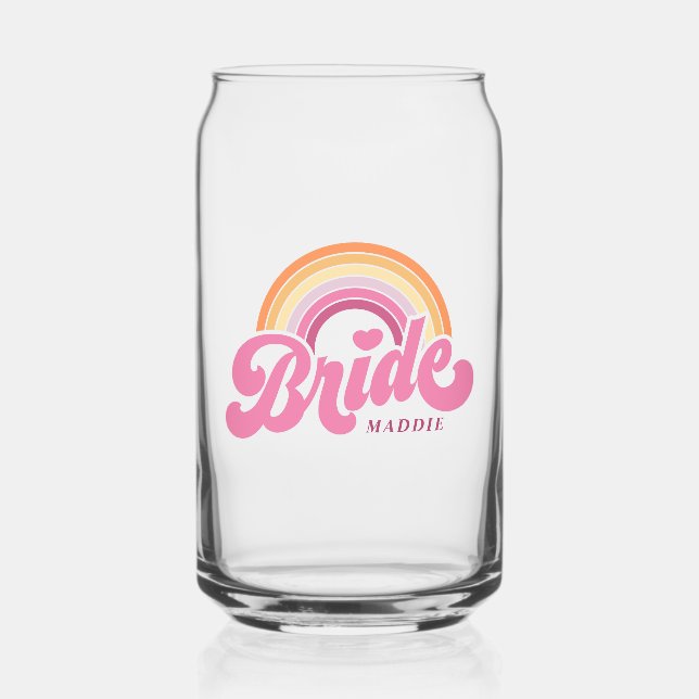 Vaso Con Forma De Lata Nombre personalizado de la novia Babe Bachelorette (Anverso)