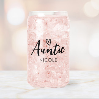 Vaso Con Forma De Lata Nombre personalizado de la tía del corazón