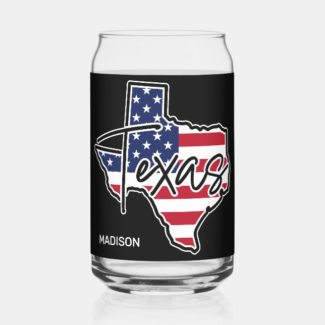 Vaso Con Forma De Lata Nombre personalizado de Texas (Anverso)