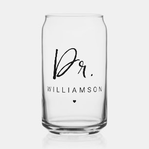 Vaso Con Forma De Lata Nombre Personalizado Dr. Médica Minimalista Gradua