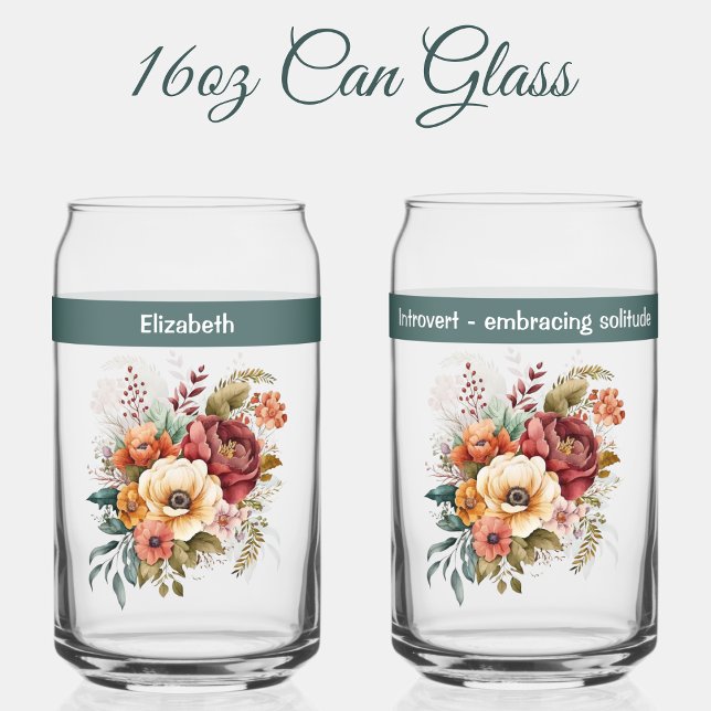 Vaso Con Forma De Lata Nombre personalizado introvertido flores de soleda (Subido por el creador)