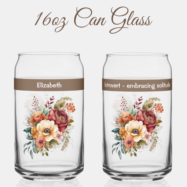 Vaso Con Forma De Lata Nombre personalizado introvertido flores de soleda (Subido por el creador)