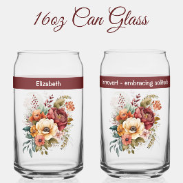 Vaso Con Forma De Lata Nombre personalizado introvertido flores de soleda