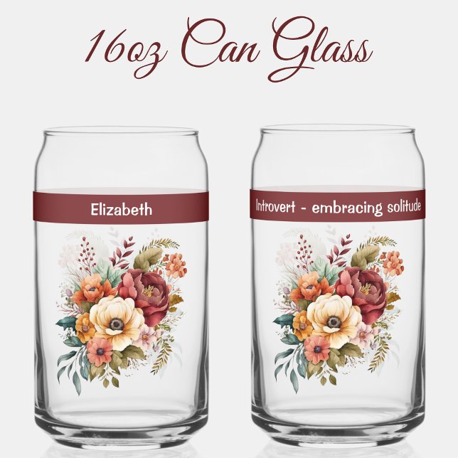 Vaso Con Forma De Lata Nombre personalizado introvertido flores de soleda (Subido por el creador)