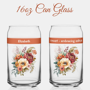 Vaso Con Forma De Lata Nombre personalizado introvertido naranja de flore