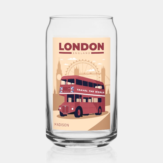 Vaso Con Forma De Lata Nombre personalizado LONDRES (Anverso)