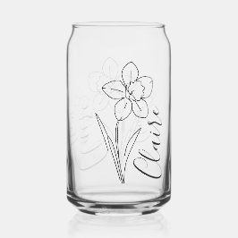 Vaso Con Forma De Lata Nombre personalizado Marzo daffodil Flor de nacimi