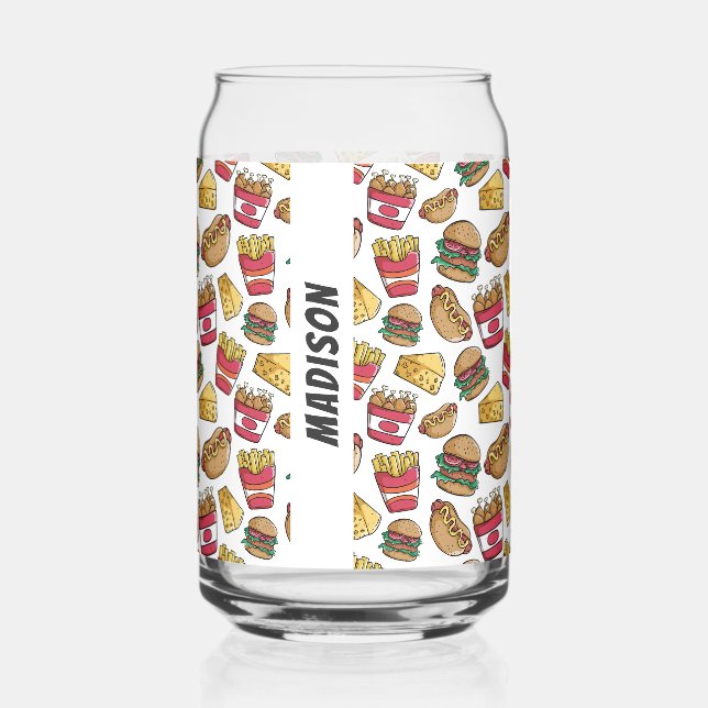 Vaso Con Forma De Lata Nombre personalizado Modelo de comida rápida (Derecha)