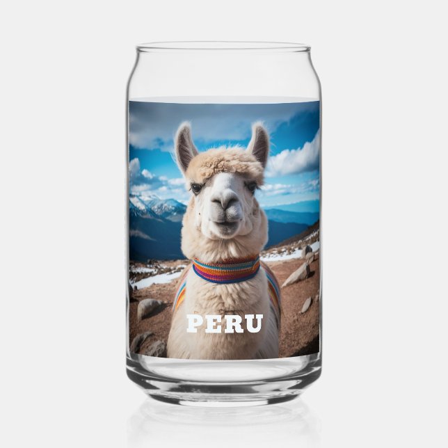 Vaso Con Forma De Lata Nombre personalizado Perú Llama (Reverso )