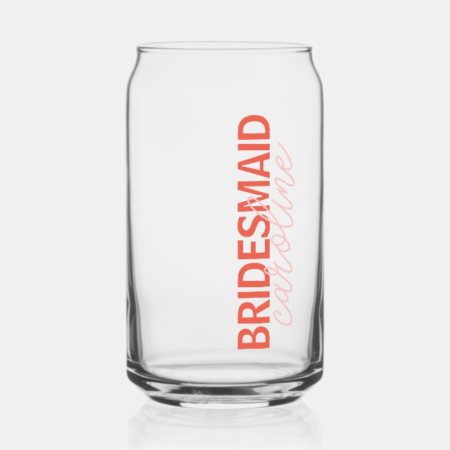Vaso Con Forma De Lata Nombre Personalizado Script Bridal Party Favor Mod (Anverso)