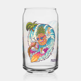 Vaso Con Forma De Lata Nombre personalizado Surfing Pineapple