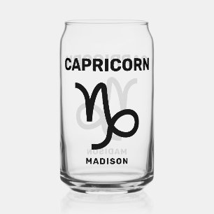 Vaso Con Forma De Lata Nombre personalizado / Texto Rótulo zodiaco Capric