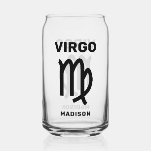 Vaso Con Forma De Lata Nombre personalizado / Texto Rótulo zodiaco Virgo