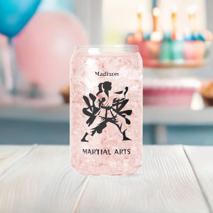 Vaso Con Forma De Lata Nombre personalizado y texto de artes marciales