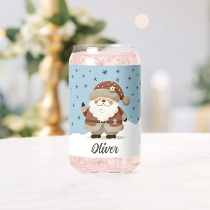 Vaso Con Forma De Lata Nombres de niños copos de nieve de Santa adorables