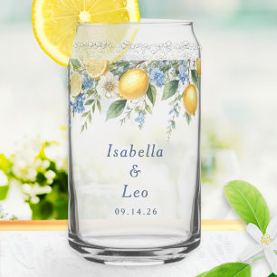 Vaso Con Forma De Lata Nombres de Pareja de Boda Limones Amalfi Elegantes