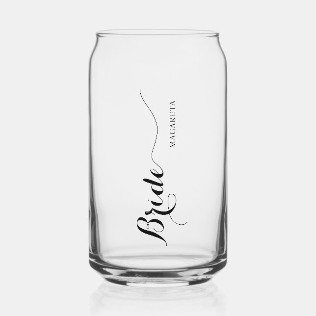 Vaso Con Forma De Lata Novia con nombre personalizado (Anverso)