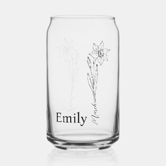 Vaso Con Forma De Lata Novia Daffodil Marcha Flor de Nacimiento Mes