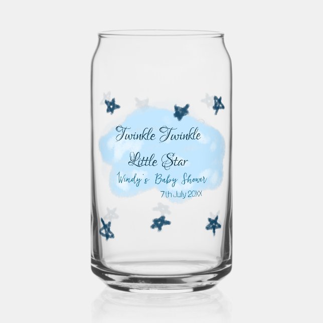 Vaso Con Forma De Lata Nubes azules parpadean Twinkle Little Star baby sh (Anverso)