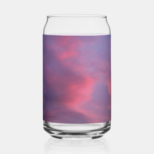 Vaso Con Forma De Lata Nubes Rosadas Azules (Anverso)