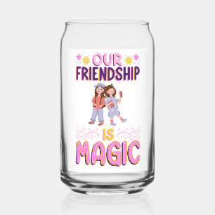 VASO CON FORMA DE LATA NUESTRA AMISTAD ES MAGIA . AMIGOS . BBF