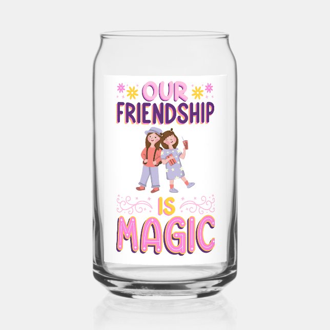 VASO CON FORMA DE LATA NUESTRA AMISTAD ES MAGIA . AMIGOS . BBF (Reverso )