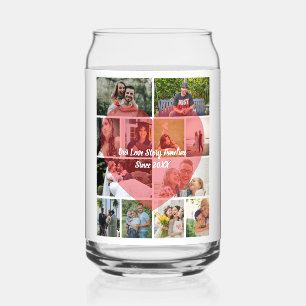 Vaso Con Forma De Lata Nuestra Historia de Amor 12 Fotos Línea de Tiempo