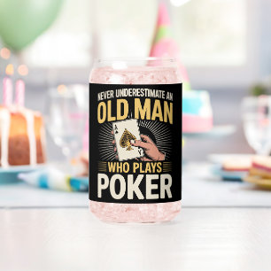 Vaso Con Forma De Lata Nunca Subestimes la Carta de Poker del Viejo Hombr