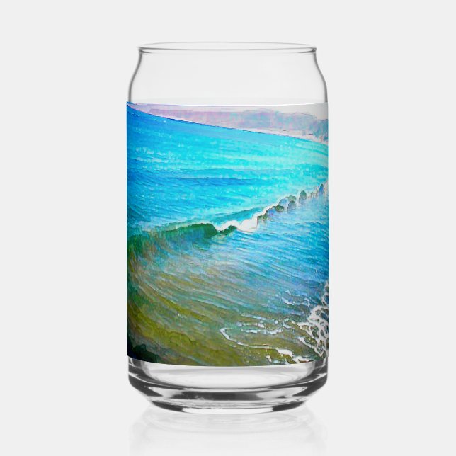 Vaso Con Forma De Lata Olas de Acuarela (Anverso)