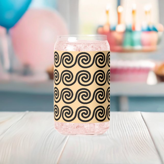 Vaso Con Forma De Lata Olas de patrón de llave Meandro griego Marrón (Insitu (Baby Shower))