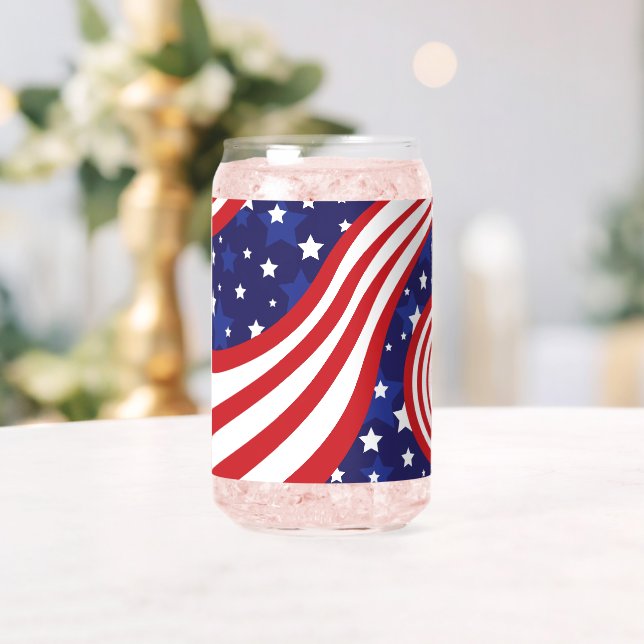 Vaso Con Forma De Lata Ondas de Estrellas y Barras (Insitu (Boda))