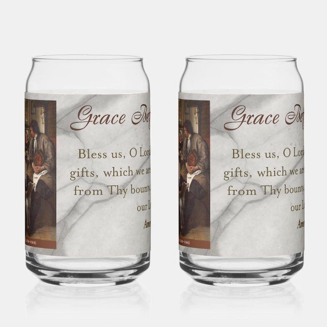 Vaso Con Forma De Lata Oración de Gracia Antes de las Comidas (Izquierda)