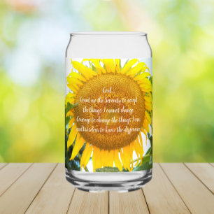 Vaso Con Forma De Lata Oración de Serenity Floral de girasol amarillo