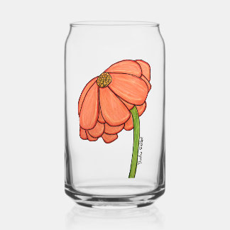 Vaso Con Forma De Lata Orange Flower