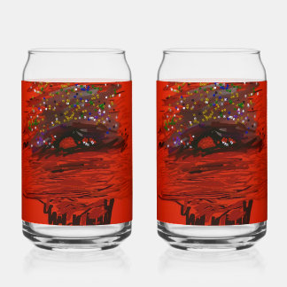 Vaso Con Forma De Lata Orange Moon Landscape
